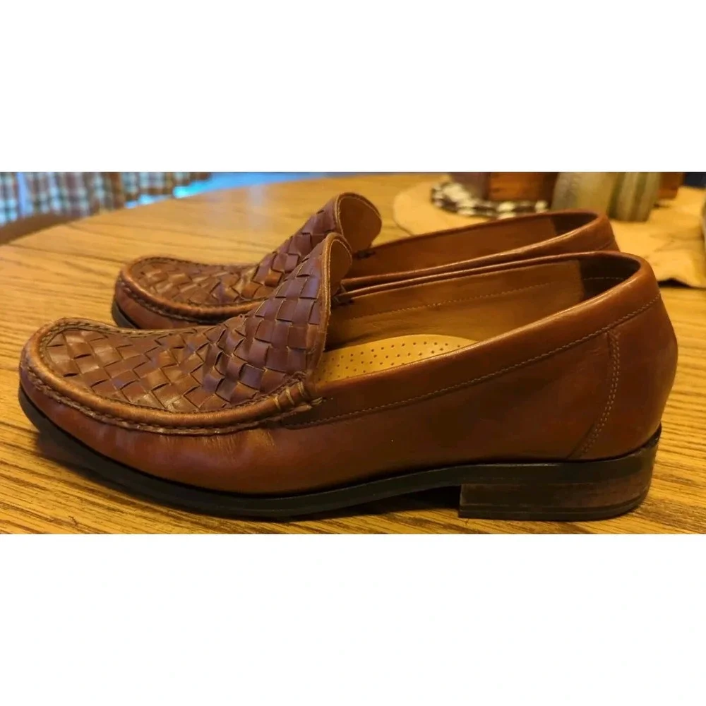 Men's Cole Haan Chestnut Brown Woven Leather Loafer US‎ 10 M